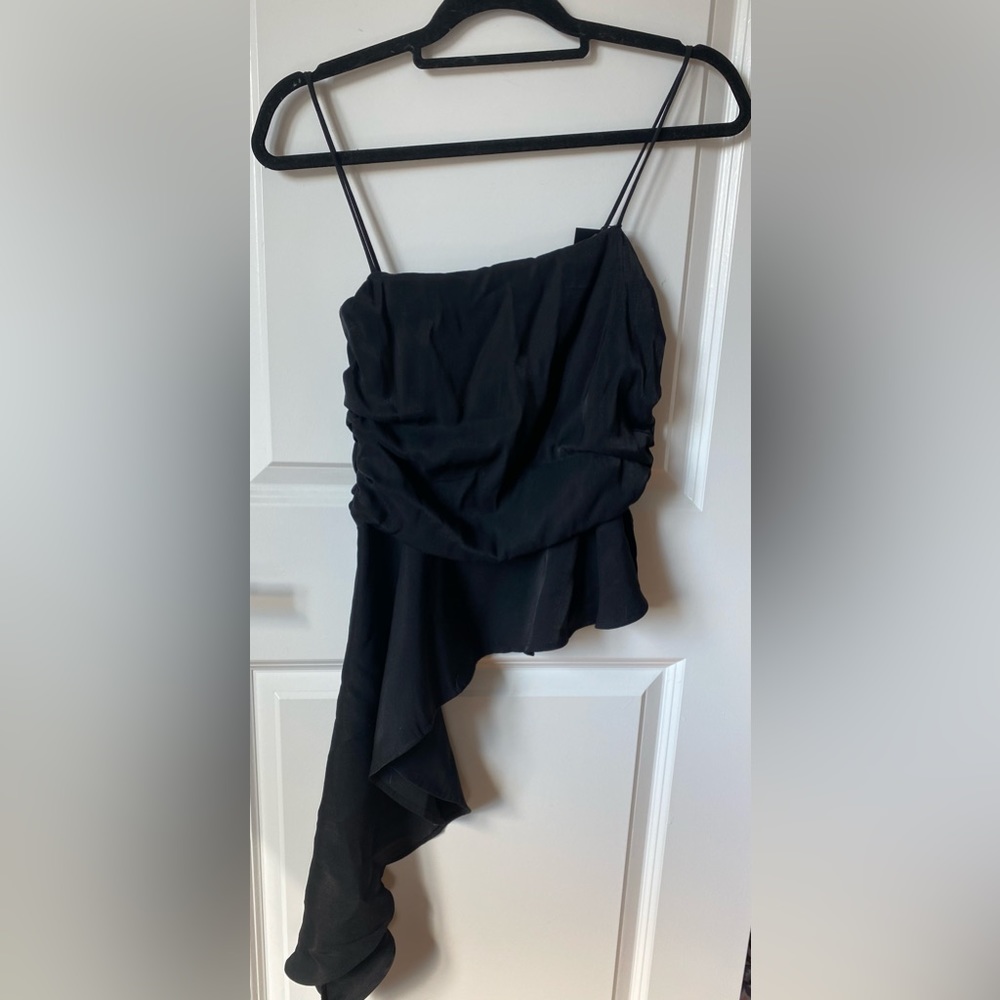 Black spaghetti detailed night out top